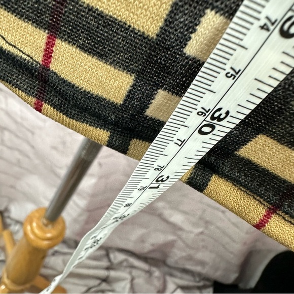 NWT boutique classic tartan plaid check tunic blouse mandarin collar classic - Picture 4 of 10